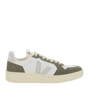 'V-82' Green Low Top Sneakers with Logo Patch on Tongue and Side and Logo Letter